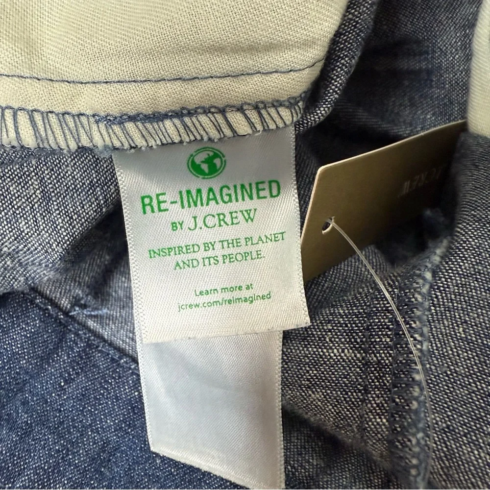 J. Crew Chambray Paper Bag Waist Ankle Pants Size 4 NEW - Picture 11 of 13